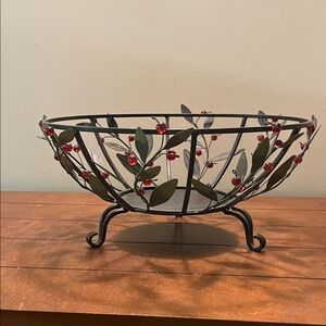 Partylite Holly Lights Candle Bowl